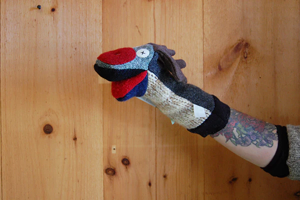 Softy Moose Hand Puppet | Recycled Wool - Image 3